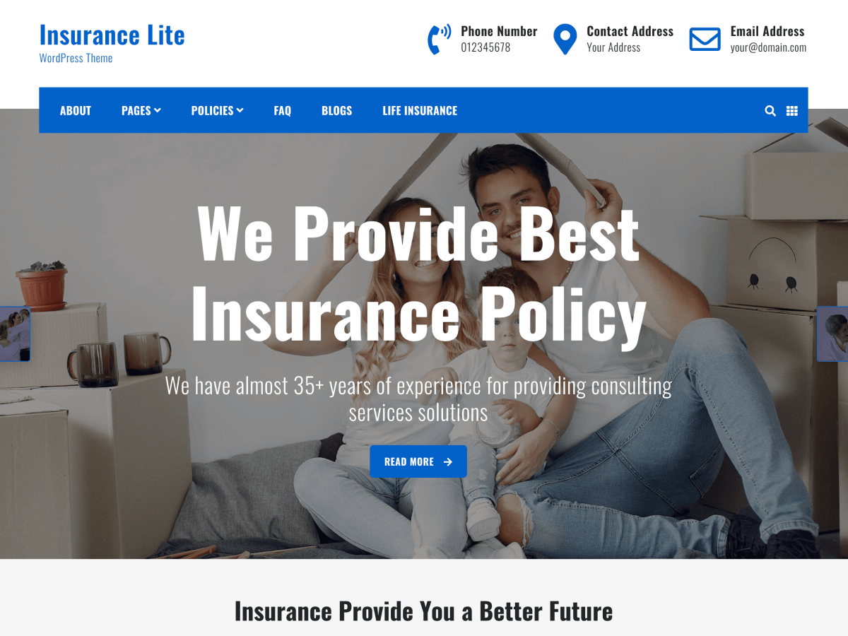 Insurance - Multipurpose WordPress Theme Free Insurance WordPress Theme